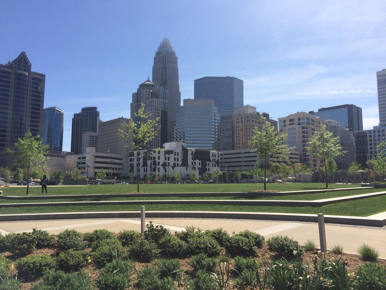 Uptown Charlotte skyline above Romare Bearden Park